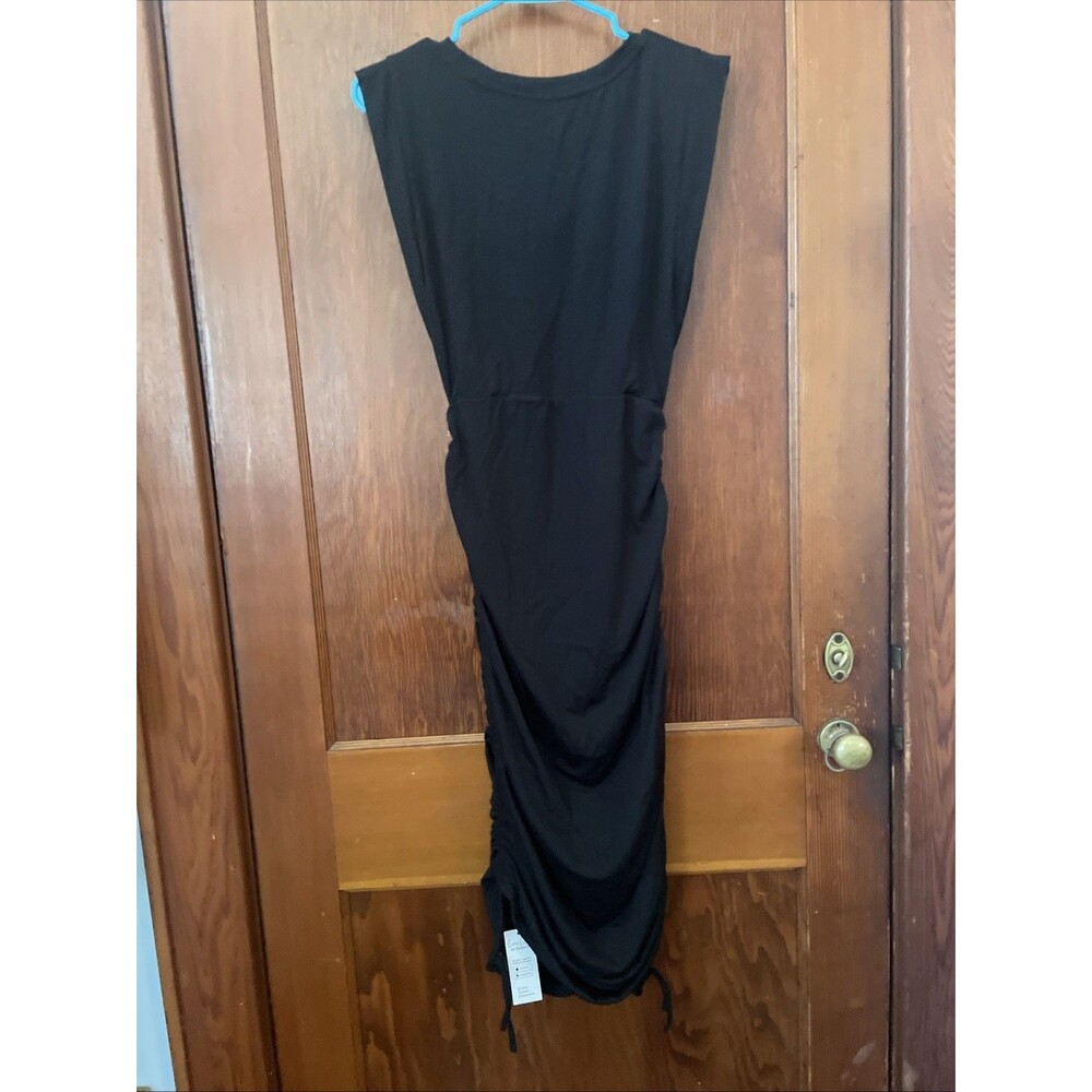 Nwt CUPSHE Black Long Cover-Up Rusched Sides Medium